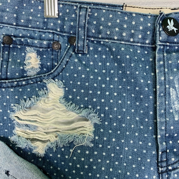 One Teaspoon polka dot destroyed bandit shorts - Picture 3 of 8